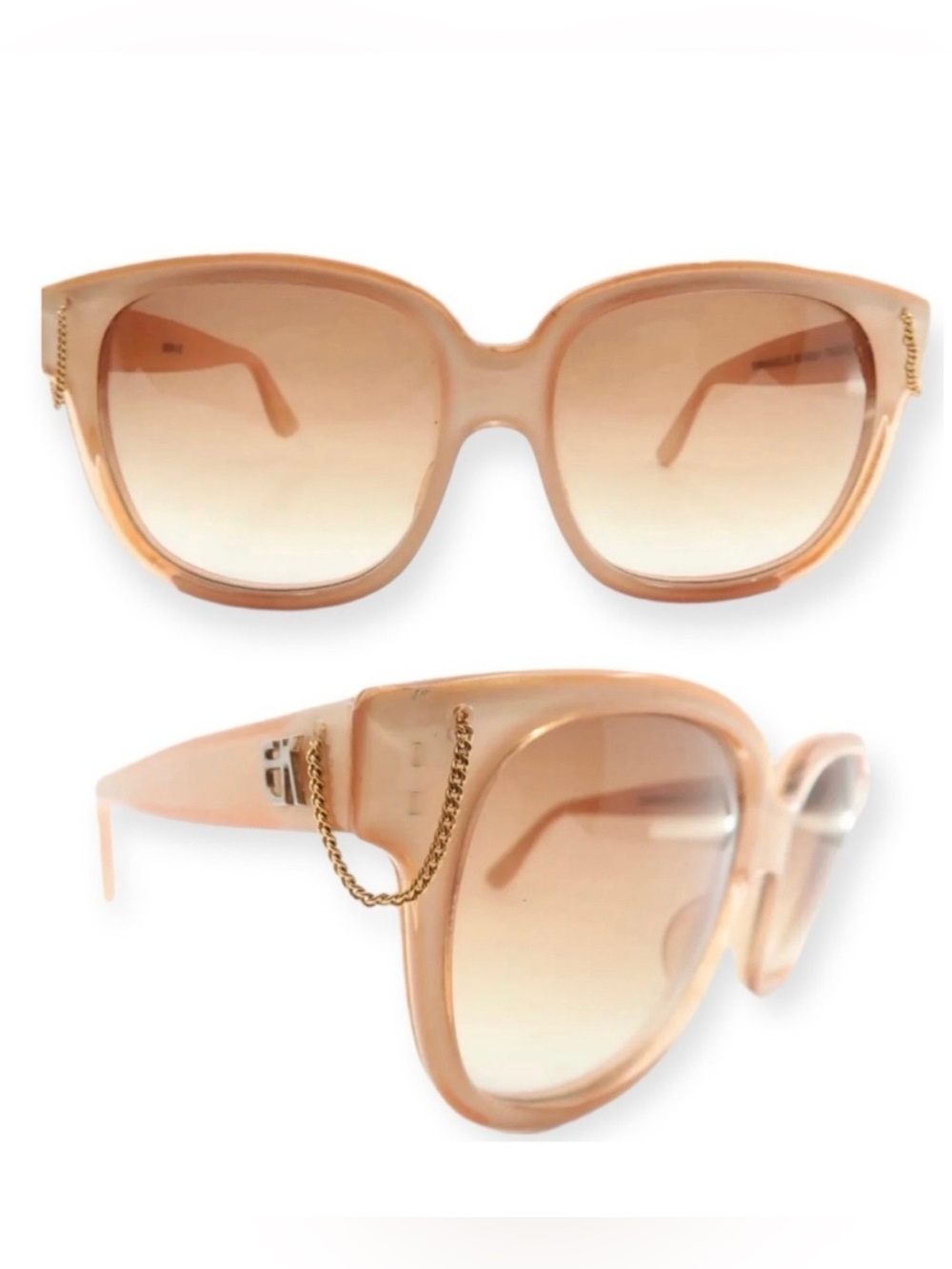 Vintage Emmanuelle Khanh Sunglasses w/Chain Detail! Model 8080, Made‎ in France